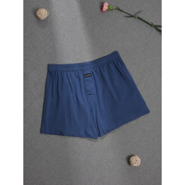 Men's Solid Blue Cotton Boxers Underwear