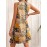 Patchwork Print Crew Neck Dress, Vacation Style Sleeveless Dress For Spring & Summer, Women's Clothing
