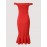 Solid Ruffle Hem Beading Trim Off Shoulder Tunic Dress, Sexy Party Bodycon Dresses, Women's Clothing
