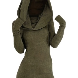 Solid Hooded Dress, Casual Long Sleeve Versatile Dress, Women's Clothing