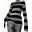 Striped Print Foldover Dress, Casual Long Sleeve Bodycon Dress, Women's Clothing