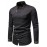 Embroidery Design Men's Stylish Asymmetrical Slim Long Sleeve Single Breast Shirt With Button, Banquet Wedding