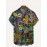 Mardi Gras Themed Novelty Pattern Men's Fashion Short Sleeve Lapel Shirt, Summer Party Dress, Gift For Men