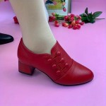 Women's Solid Color Chunky Heels, Casual Point Toe Faux Leather Shoes, Comfortable Slip On Pumps