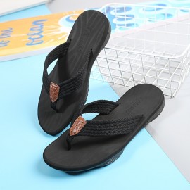 Men's Trendy Thong Sandals, Casual Non Slip Flip-flops Shoes Toe Post Sandals For Indoor Outdoor Walking, Beach Shoes For Spring And Summer