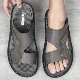 Men's Dual Purpose Sandals, Casual Hollow Out Non Slip Shoes, Open Toe Shoes For Outdoor Beach, Spring And Summer