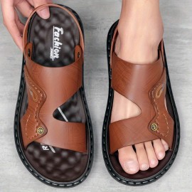 Men's Dual Purpose Sandals, Casual Hollow Out Non Slip Shoes, Open Toe Shoes For Outdoor Beach, Spring And Summer