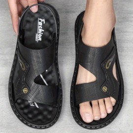 Men's Dual Purpose Sandals, Casual Hollow Out Non Slip Shoes, Open Toe Shoes For Outdoor Beach, Spring And Summer