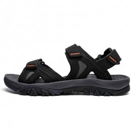 Men's Non-slip Hook And Loop Sandals, Durable Quick Dry Closed Toe Beach Shoes, Spring And Summer