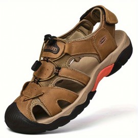 PLUS SIZE Men's Breathable Trendy Sandals, Comfy Non Slip Casual Shoes For Men's Outdoor Activities