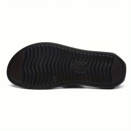 Men's Synthetic Thong Sandals, Casual Non Slip Flip-flops Shoes Toe Post Sandals For Indoor Outdoor Beach, Spring And Summer