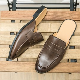 Men's Slip-on Mules, Casual Walking Slippers Outdoor, Backless Penny Loafers, Open Back Shoes