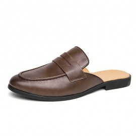 Men's Slip-on Mules, Casual Walking Slippers Outdoor, Backless Penny Loafers, Open Back Shoes