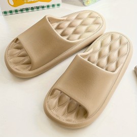 Men's PLUS SIZE Solid Slides, Non Slip Quick-drying Open Toe Slippers For Indoor Walking And Shower