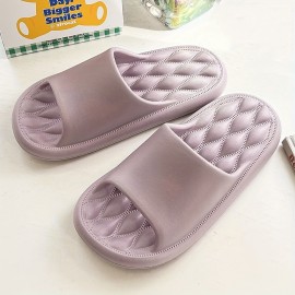 Men's PLUS SIZE Solid Slides, Non Slip Quick-drying Open Toe Slippers For Indoor Walking And Shower