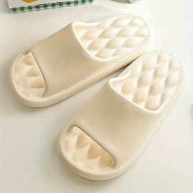 Men's PLUS SIZE Solid Slides, Non Slip Quick-drying Open Toe Slippers For Indoor Walking And Shower