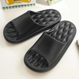 Men's PLUS SIZE Solid Slides, Non Slip Quick-drying Open Toe Slippers For Indoor Walking And Shower