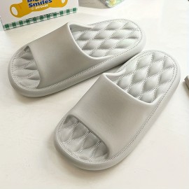 Men's PLUS SIZE Solid Slides, Non Slip Quick-drying Open Toe Slippers For Indoor Walking And Shower