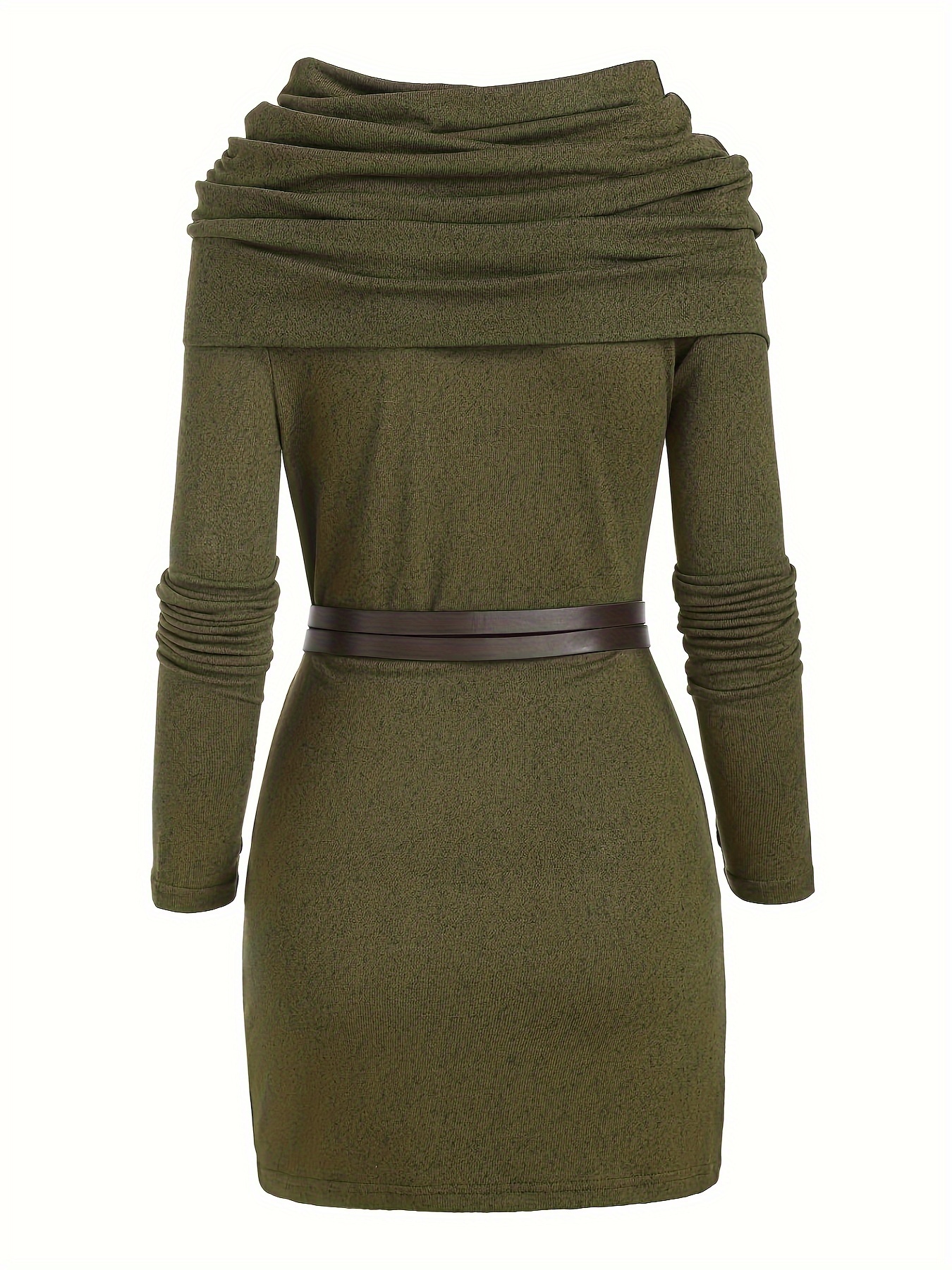 solid hooded dress y2k solid long sleeve dress for spring fall womens clothing details 0