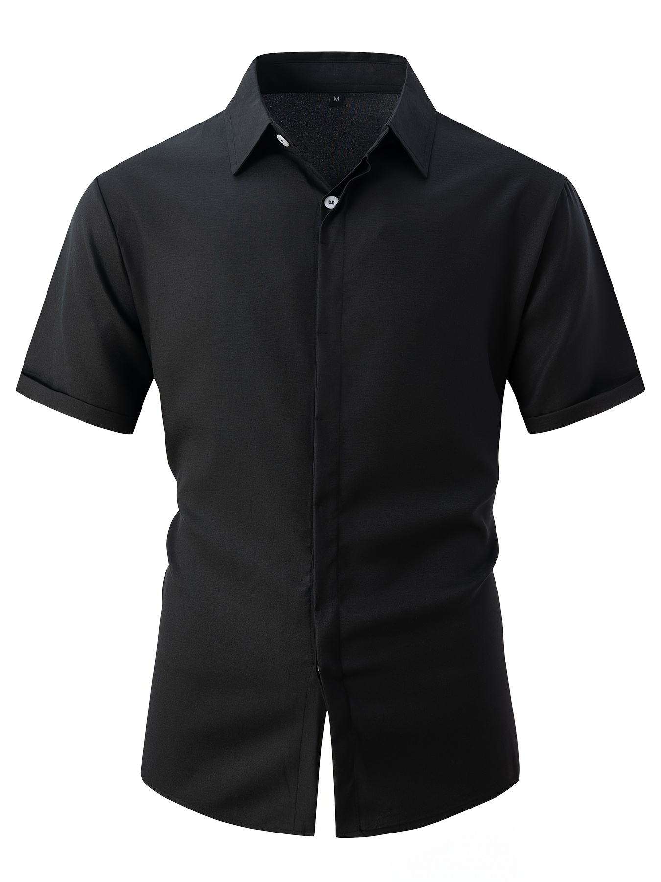 solid mens short sleeve button down shirt summer mens clothing leisurewear details 6