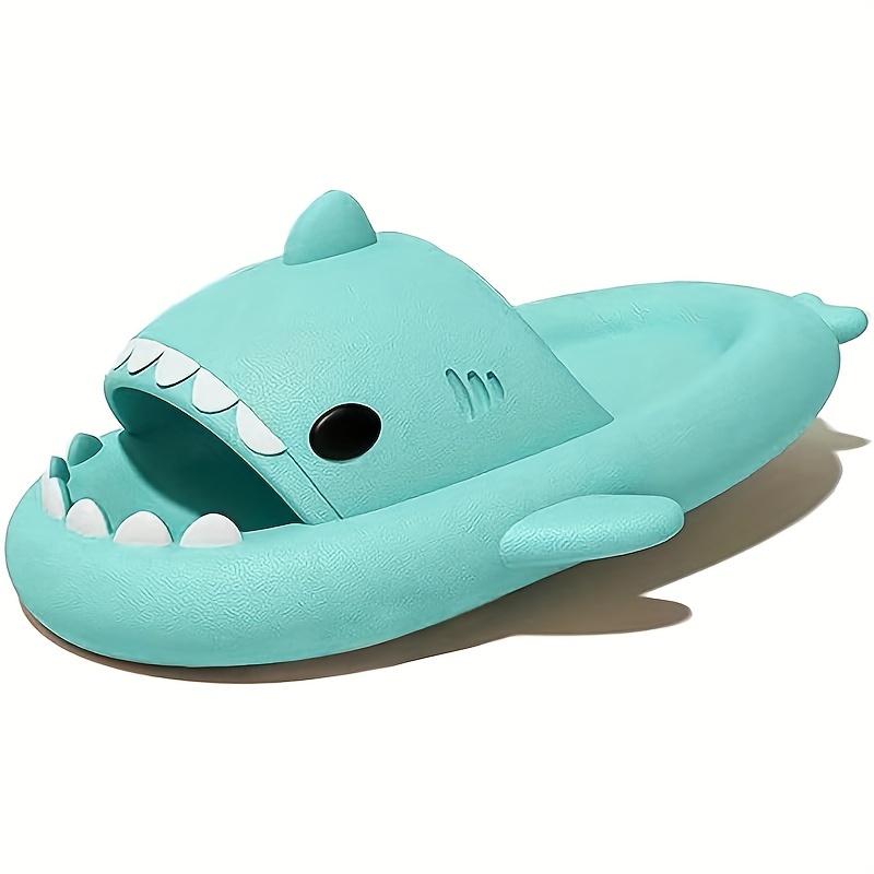 adults fashion thick sole slippers home slippers with shark pattern details 4