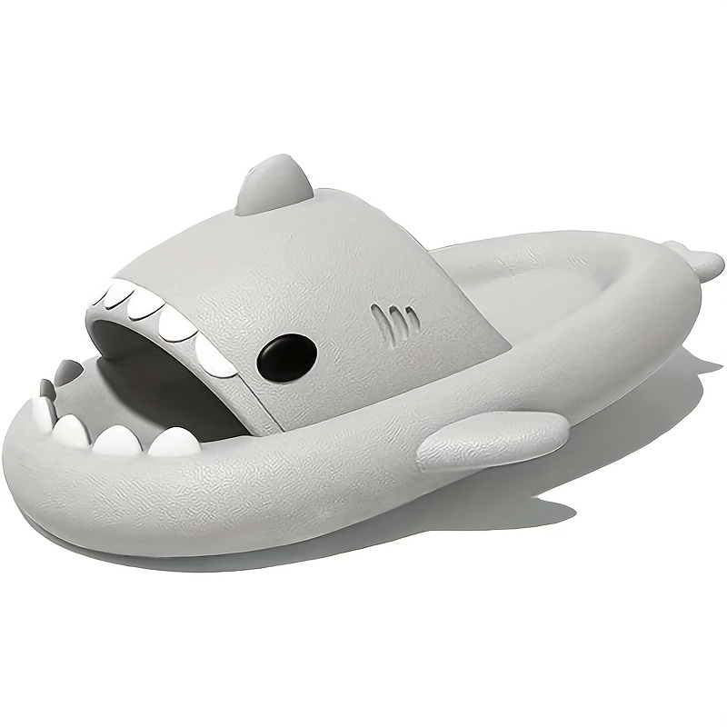 adults fashion thick sole slippers home slippers with shark pattern details 5