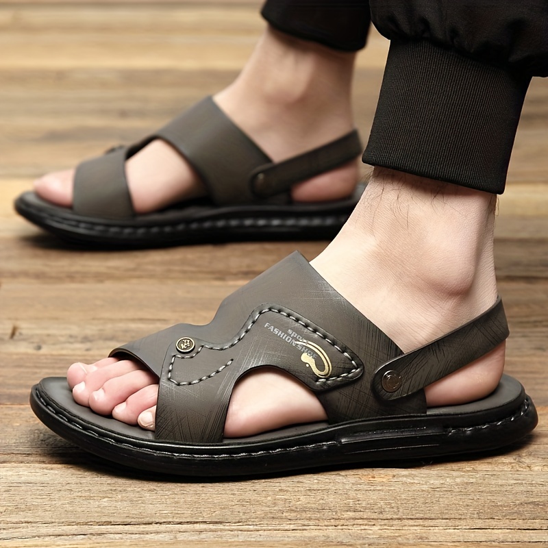 mens dual purpose sandals casual hollow out non slip shoes open toe shoes for outdoor beach spring and summer details 8