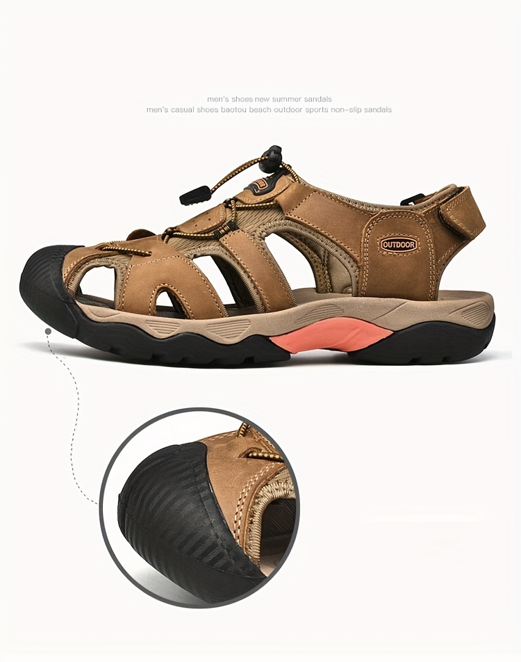 plus size mens breathable trendy sandals comfy non slip casual shoes for mens outdoor activities details 14