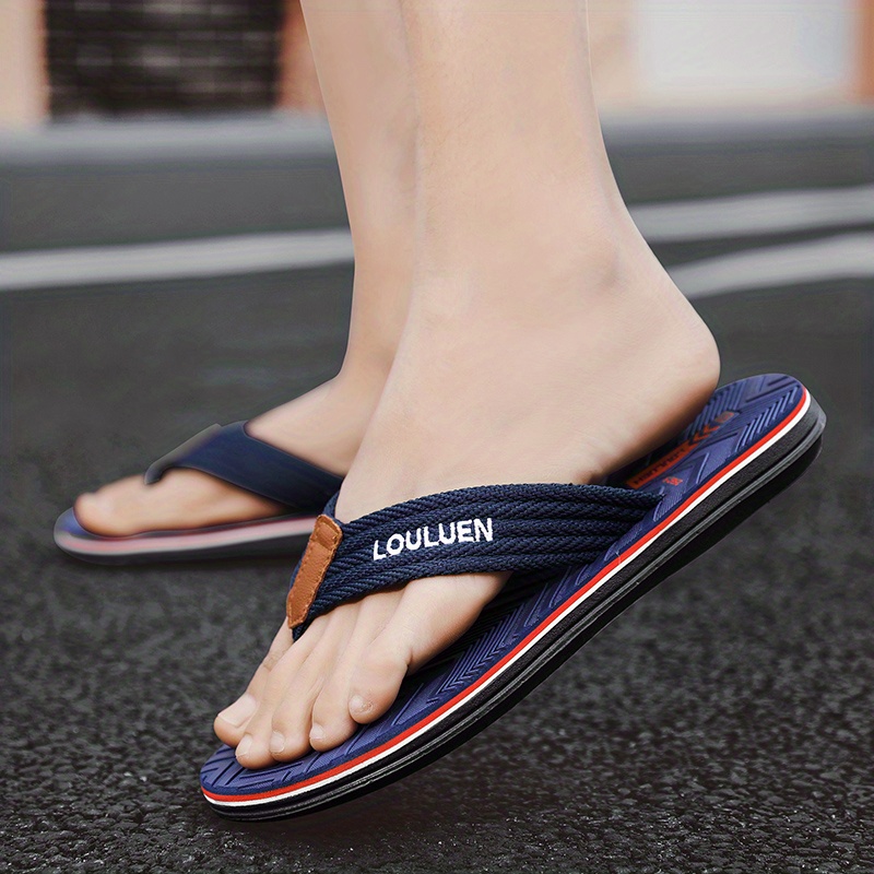 mens casual strap outdoor slip on flip flops with assorted colors details 6