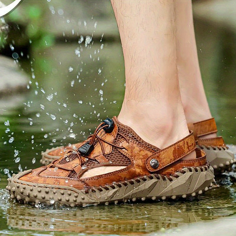 mens stitch non slip sandals wear resistant comfy beach shoes summer details 0